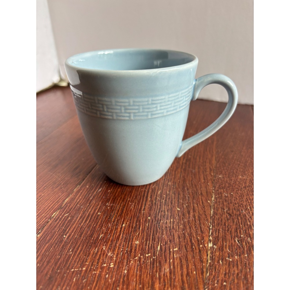 Martha Stewart Everyday MSE Light Blue‎ Basketweave Coffee Mug Tea Cup Ceramic